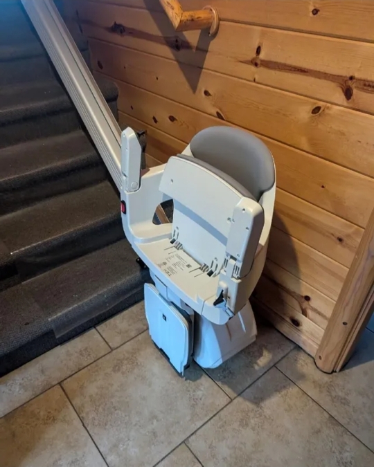 Stairlift Basement Nice Gray Wooden Background