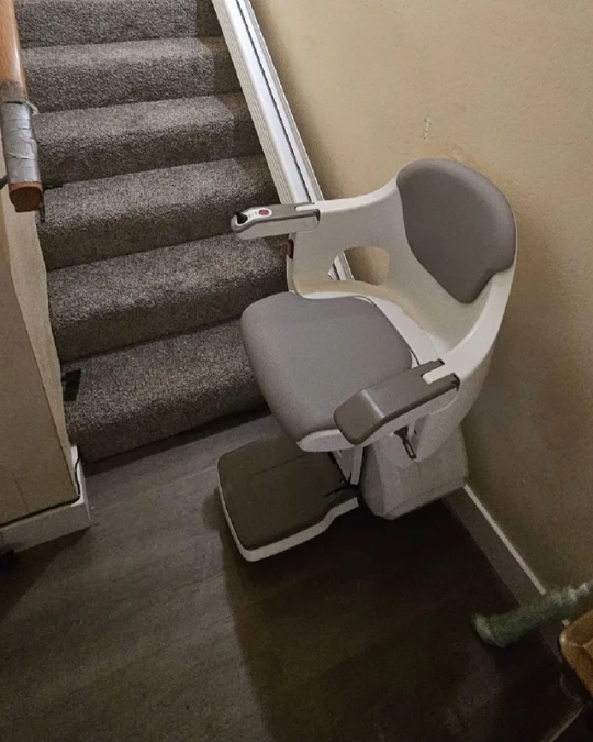 Stairlift Beige Gray Bacjground